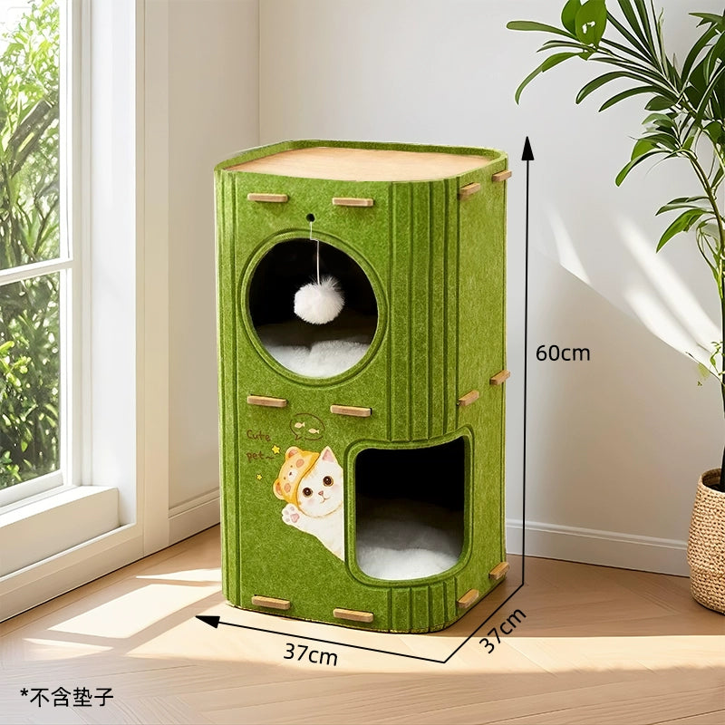 多層四季通用毛氈樹洞貓窩