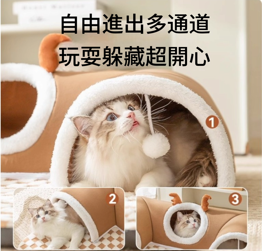 貓貓探險捉迷藏隧道