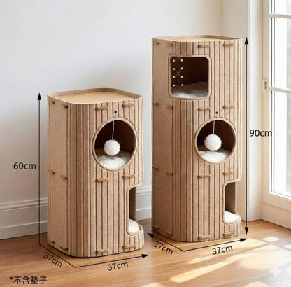 多層四季通用毛氈樹洞貓窩