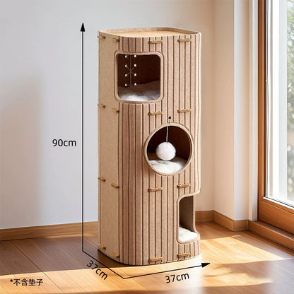 多層四季通用毛氈樹洞貓窩